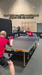Testing my trick serves against a world table tennis star
