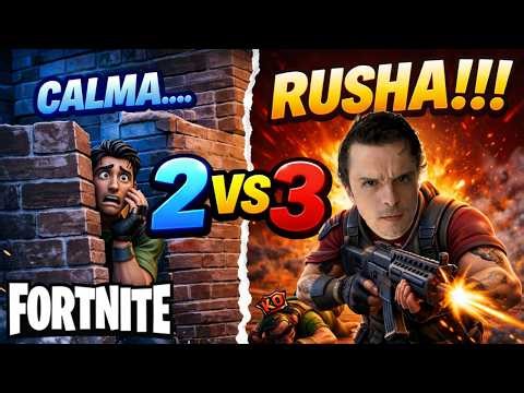 2v3… ELE NÃO QUERIA RUSHAR, MAS AQUI É MAXHUNTER!😈🔥- FORTNITE