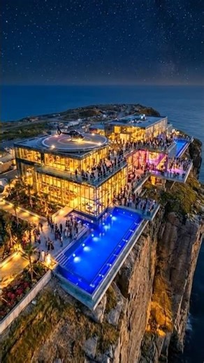 Cliffside Glass Mirage: 7+ Star Ultra-Luxury Resort Over the Abyss. #architecture