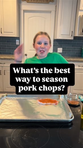 When your sous chef brings major seasoning energy 🤣 These Oven Baked Pork Chops are: Easy. Delicious. Budget-friendly. Kid-approved. ✨Save this recipe to make when you need dinner on the table fast! Ingredients: 6 boneless pork chops RUB: 2 tablespoons 1 tablespoon paprika 1 teaspoon garlic powder 1 teaspoon onion powder 1 teaspoon salt 1 teaspoon black pepper 1/2 teaspoon dried oregano Instructions: 1. Preheat the oven to 400 degrees F 2. Line a baking sheet with parchment paper 3. Mix togethe