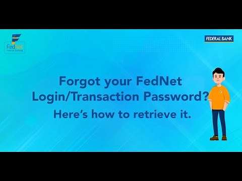 How to reset your FedNet Login/ Transaction Password?