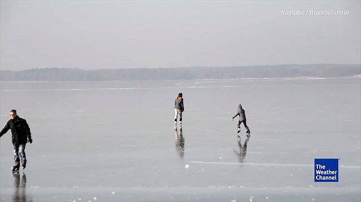 Winter means heading out on the frozen lake for fun -- but how do you know if the ice is thick enough to be on? Here’s a handy guide. | The Weather Channel