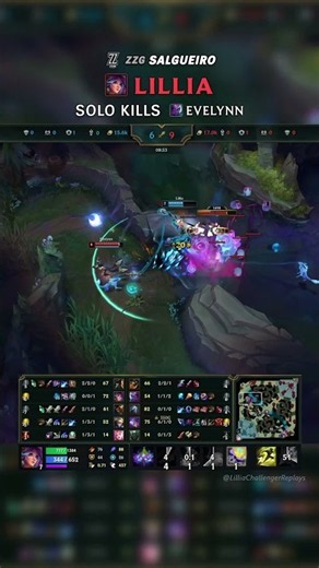 (ZZG salgueiro) Lillia SOLO KILLS Evelynn | EUW Master Patch 26.14 #shorts