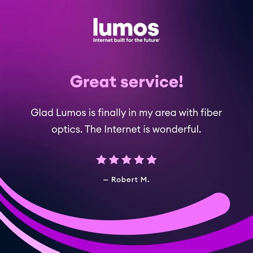 No data caps. No throttling. Just 100% Fiber Internet speed for everything you love to do online. Now connecting Florida! | Lumos Fiber