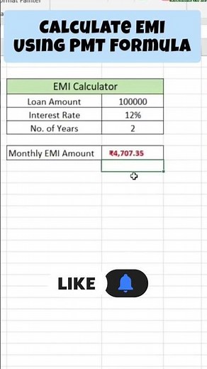 EMI Calculator in Excel – PMT Formula Explained