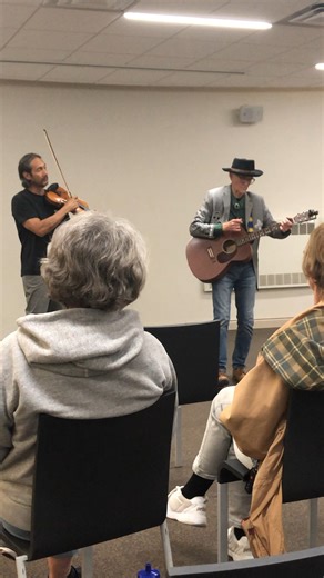 Lawrenceville's troubadour, the one and only Slim Forsythe, along with fiddle player Gene Gelblum, performing 'The Long Black Veil' as part of a HyperLocal program at CLP-Lawrenceville on the evening of October 14th. The original 1959 recording of 'The Long Black Veil' by country artist Lefty Frizzell, was selected for inclusion in the National Recording Registry by the Library of Congress in 2019 for being "culturally, historically, or aesthetically significant". Slim and Gene performed an amaz