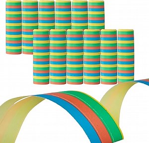 Idena 8274040 - Luftschlangen Set, 12 Rollen mit je 18 Abrisse, Dekoration, Kindergeburtstag, Karneval, Mottoparty