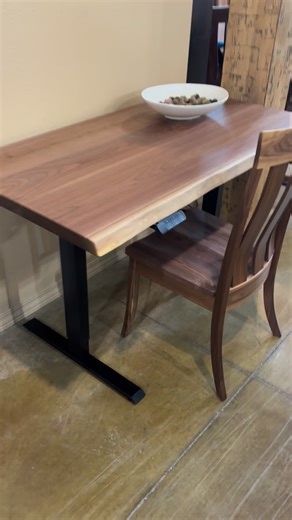 Live Edge Walnut Lift Top Desk. Go from a sitting to standing desk in seconds. #desk #standingdesk #amishfurniture #lifttopdesk #liveedge #twincities | Amish Showroom | Facebook