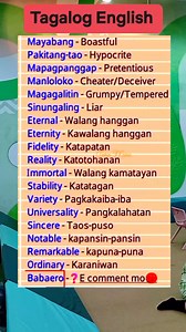 599K views · 6.3K reactions | Filipino to English: Basic Vocabulary Guide Tagalog Words You Should Know: Translations Learn Filipino: Essential Words and Meanings | John Ines Mina | Facebook