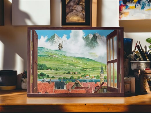 Howl's Moving Castle Poster: Studio Ghibli Anime Art, Ghibli Window Print - Etsy