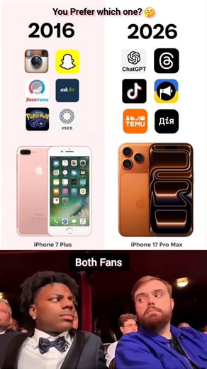 iPhone 7 Plus vs iPhone 17 Pro Max 😱 | 10 Years of Apple Evolution 📱 This short video shows the shocking evolution of Apple iPhones from iPhone 7 Plus (2016) to iPhone 17 Pro Max (2026) 📱🔥 From simple social media apps to AI-powered platforms, and from basic dual cameras to futuristic flagship design — this comparison clearly shows how technology has completely changed our smartphone experience in just 10 years. 📱 iPhone 7 Plus (2016): • Classic home button design • Dual rear camera setup •