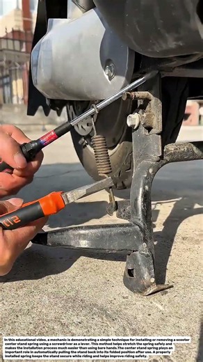 Amazing Scooter Center Stand Spring Installation! Easy Motorcycle Repair Trick.
