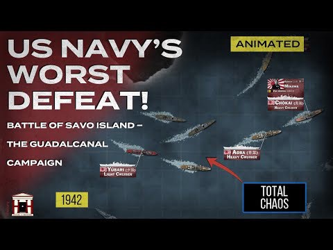 How Japan sank 4 Allied cruisers in one night: Battle of Savo Island, 1942 - animated