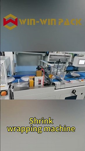 Fully automatic sealing and shrinking machine for disposable paper plate packing #sealermachine