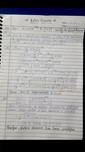 👉 Rolle’s Theorem Question 🔥 | Class 12 Maths