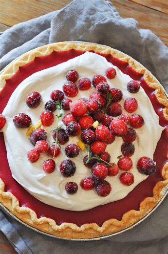 The Best Vegan Cranberry Custard Pie