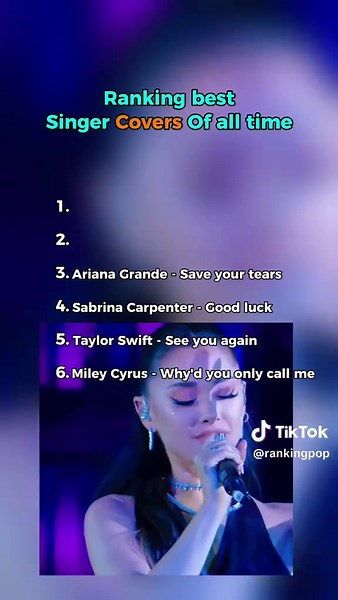 Ranking best Singer Covers ever. #ranking #singer #covers #singing #vocals #bestmoments #mileycyrus #arianagrande #kellyclarkson #fyp