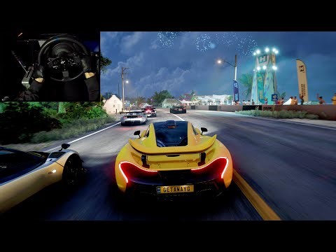 McLaren P1 vs Hypercars Night Colossus Race - Forza Horizon 5 | Wheel Gameplay