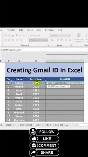 Excel CONCAT Function