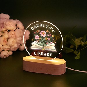Personalized LED Library Sign: Custom Book Lover Gift - Etsy
