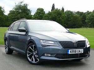 Striking Superb Sportline Estate 2.0 TSI 220PS DSG, finished in Quartz Grey Metallic Paint. Features the optional panoramic glass sunroof, integrated folding tow bar, front parking sensors & a spare wheel. Great performance & massive practicality. Only 6,464 miles on the clock! £25,350. https://www.simpsonsskoda.co.uk/used-vehicles/9354060-skoda-superb-2.0-tsi-sport-line-dsg-s-s-5dr/ Call our team at Simpsons SKODA Preston on 01772 281779 for more information or to book your test drive. | Simpso