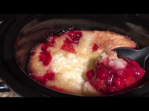 Crock Pot Cherry Cobbler - Easy 3 Ingredient Dessert