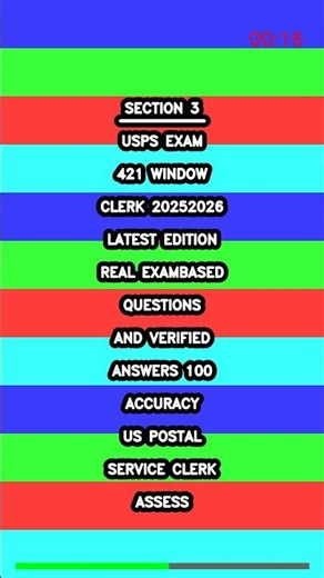 USPS Exam 421 Window Clerk 20252026 Latest Edition Real ExamBased Questions and Verified Answers 100