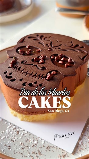 🎃 These are the cutest (and delicious) Día de los Muertos cakes. 💛Follow @gisellelelux for more things to do in San Diego💛 Le Parfait Paris feels like stepping into a little piece of France right here in San Diego. Since opening in 2014, they’ve built a reputation for bringing the romance of Parisian cafés to the city with buttery croissants, delicate macarons, and pastries that are almost too pretty to eat. I got to try their Halloween, fall, and Día de los Muertos menu and it was the sweete