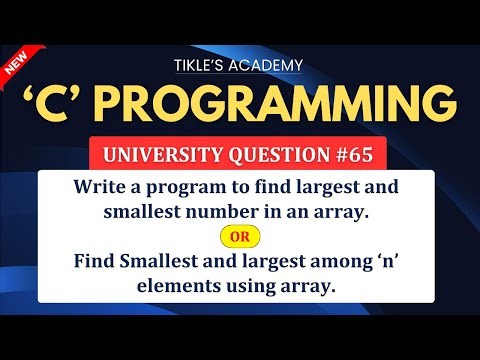 C PROGRAMMING UNIVERSITY QUESTIONS 65 ‪@TIKLESACADEMY‬