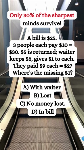 Where’s the Missing Dollar? 💵 | Mind-Bending Money Riddle #mathriddles #shorts #math