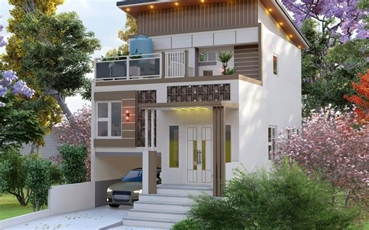 3 卧室 |哇真的是梦幻般的设计给你，漂亮的错层别墅设计效果图6M x 9M【搬运】KAPUR DESIGN