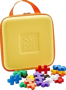 PLUS PLUS Big – Travel Case w/ 15 Big Pieces – Construction Building Stem/Steam Toy, Interlocking Large Puzzle Blocks for Toddlers and Preschool