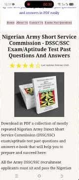 Army dssc - ssc exam past questions and answers PDF