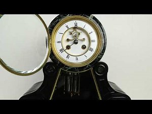 French Slate & Marble Antique Mantle Clock