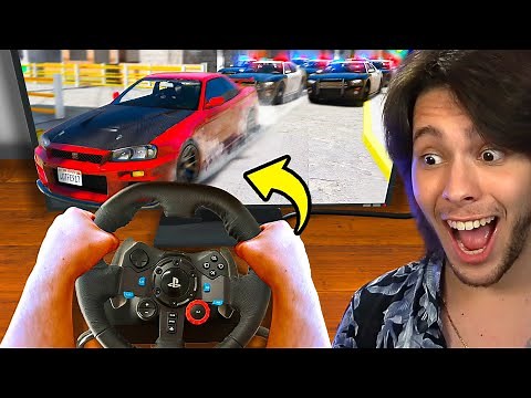 DANDO FUGA NO GTA 5 ROLEPLAY COM VOLANTE!!!