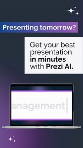 Meeting tomorrow? Save time with Prezi AI. Create impactful presentations in minutes. | Prezi