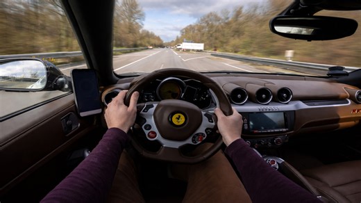 Driving a Ferrari V12 at full speed on autobahn