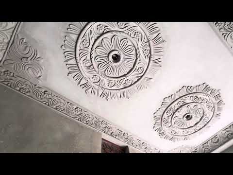 How to make a flower design in bold ceiling design on cement sand #flowerdesign