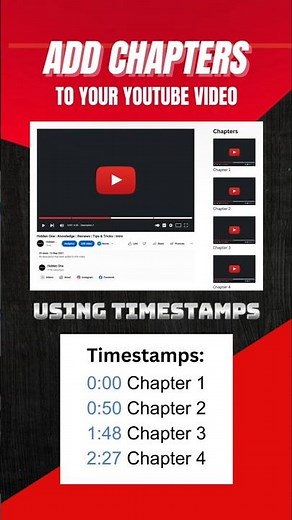 How to Add Chapters to YouTube Video #AddChapters #YouTubeChapters #TimeStamps