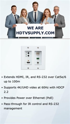 Intelix INT-HDX100-RXWP HDMI HDBaseT Recessed Face Wall Plate Receiver