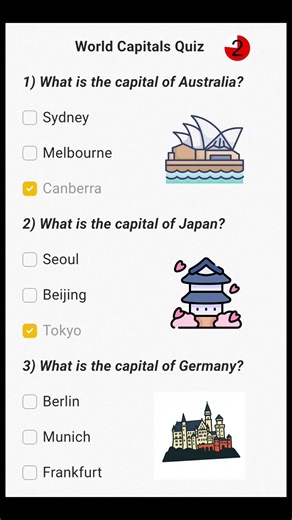 World Capitals Quiz