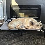 Elevated Dog Bed 42 Inch - Breathable Raised Pet Bed for Large Dogs, Waterproof Dog Cot Bed Easy to Assemble, Durable Portable Pet Cot with Non-Slip Feet, Brown