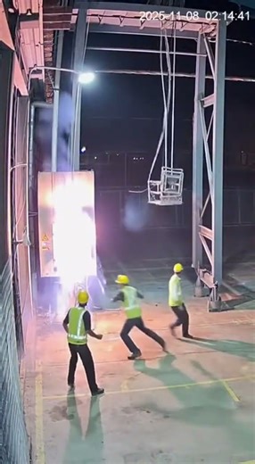 CCTV Footage of Electrical Panel Short Circuit and Lift Malfunction ⚡ #automobile