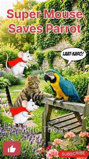 Toon | Cat vs Mouse Parrot Gets Saved By Super Mouse 🦜🐭 Watch Till End #shorts