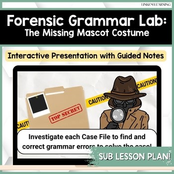 Forensic Grammar Lab | INTERACTIVE Grammar Lesson w/ Worksheet | SUB PLAN