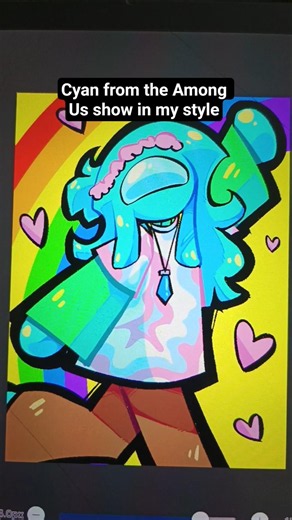 Cyan in my style #amongusshow #amongus #cyan #innersloth #art #artreveal