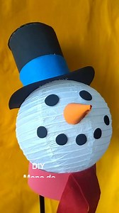 Haz un simpático mono de nieve con lámpara de papel, foami y silicón ⛄...