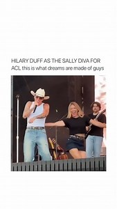 Singers on Instagram: "SHE LOOKS SO HAPPY Hilary Duff surprised the crowd at Austin City Limits when she joined Role Model onstage during his performance of “Sally, When the Wine Runs Out.” The actress and singer danced beside him, laughing as he delivered the line, “This is what dreams are made of”- a nostalgic nod to her Lizzie McGuire Movie era that had the audience cheering. It marked Duff’s first major on stage moment in years, bringing together two generations of pop culture in a single mo