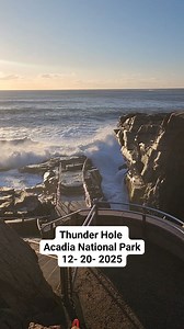 This was Thunder Hole Acadia National Park on Mount Desert Island Maine on 12-20-2025. It was a big wave big spray day 🌊 #nationalpark #ocean #waves | Wayne Bishko