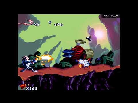 Earthworm jim SNES speed run (level 1 and 2)